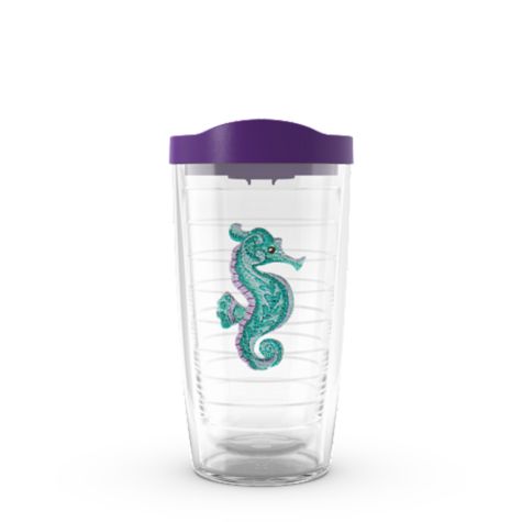 Purple Teal Seahorse 16oz
