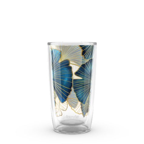 Blue Gilt Ginkgo Leaf