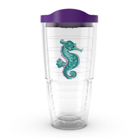 Purple Teal Seahorse
